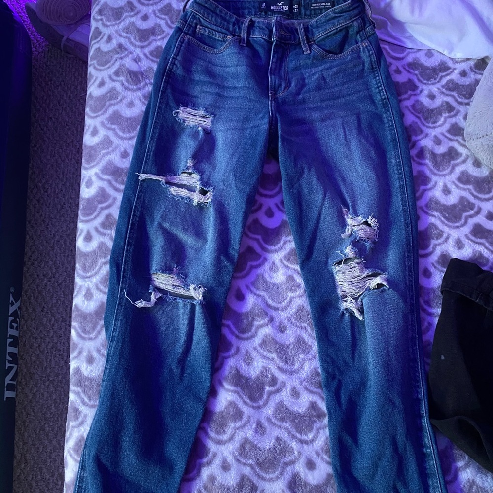 blue hollister mom jeans